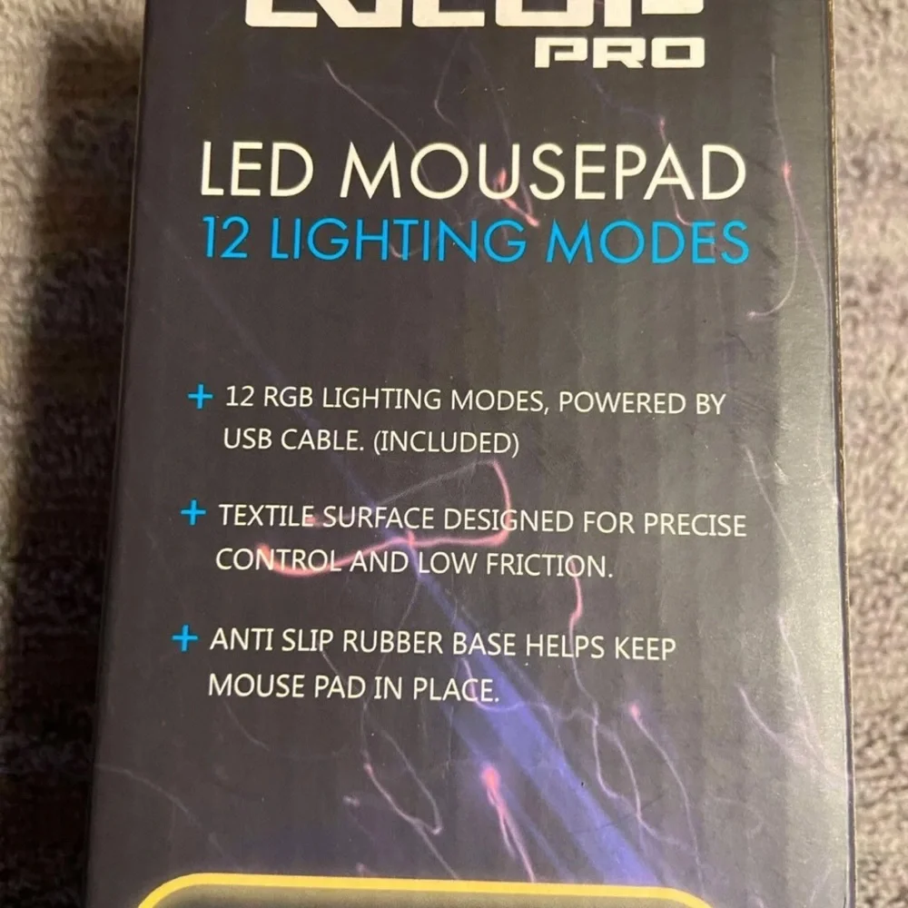 RGB Gaming Mousepad - Black with Multi-Color Edge Lighting